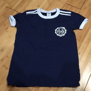 Navy blue pink shirt